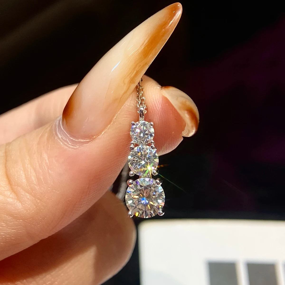 Moissanite Necklace for Women White D Color VVS1 Lab Grown Diamond Engagement Gift S925 Silver Custom VVS Moissanite Pendant