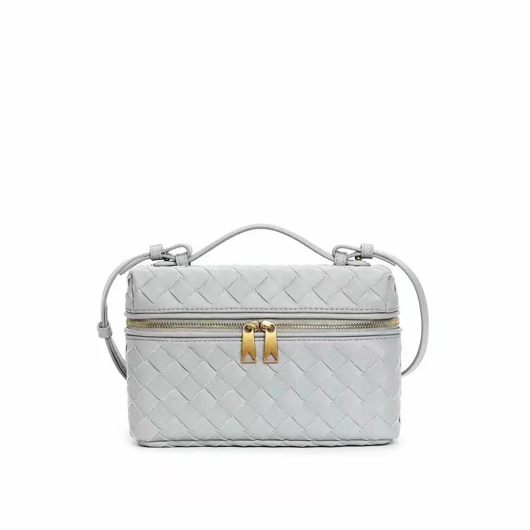 2025 New Genuine Leather Woven Handbag Elegance Handmade Woven Crossbody Bag Women's High-End Single Shoulder Bag