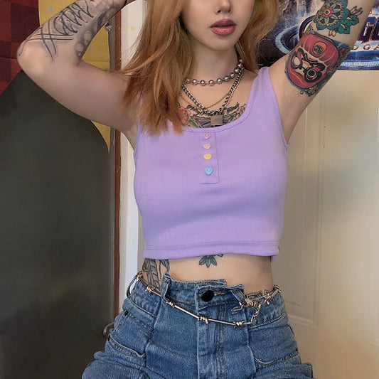 2025 Women Crop Tops Wholesale Purple High Quality Casual Wearing Crop Top Woman
