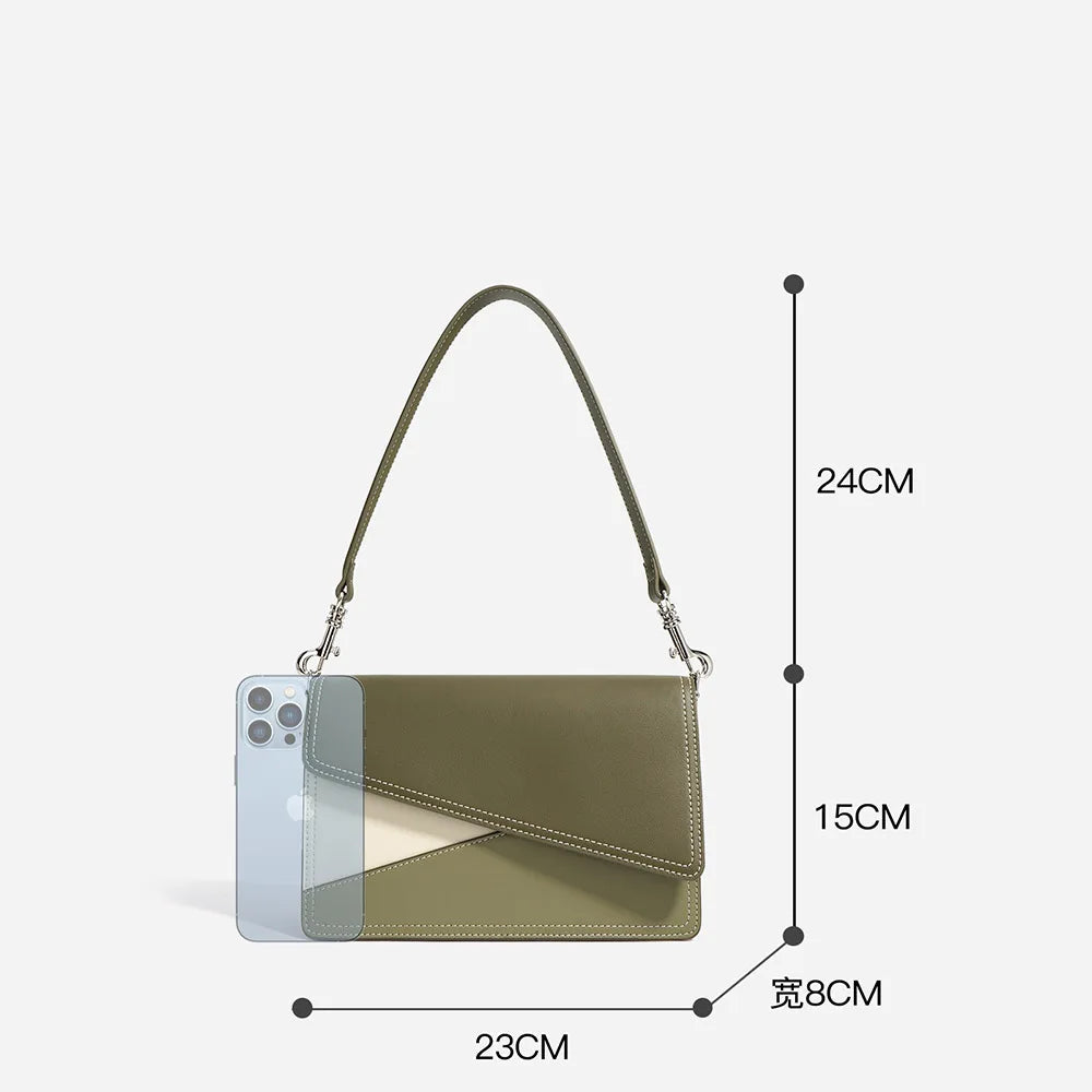 Hot Collection , Ladies , Women, Cowhide Genuine Leather Satchel Color Matching  Bag  at Best Price