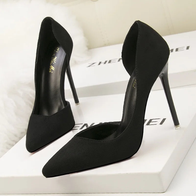 Trendy Color Sandalias Romanas Top Quality Stiletto Summer Sandals Elegant Purple Suede  Heels
