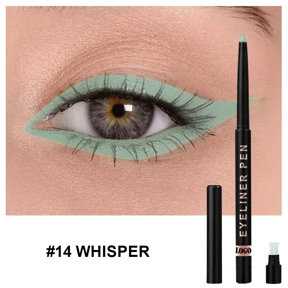 High Pigment Glitter Eyeliner Pencil Waterproof Long-Lasting Smudge-Proof Shimmery Metallic Eyeliner Makeup Pen