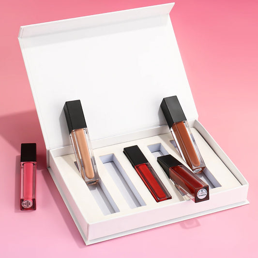 6 Pcs High Shine Lip Gloss Set Vegan Waterproof Long Lasting Matte Liquid Lipstick Lip Makeup Kit