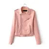 Fall Jacket Woman Pu Coat Asymmetrical Short Motorcycle Leather Jacket Women