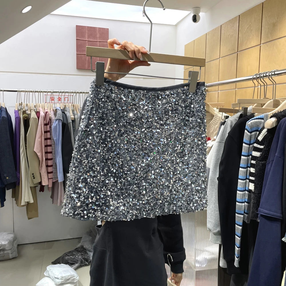 2025 Mini Skirts Women Sexy Sequin Bodycon Club Skirts for Women Spring New Style Wholesale Mini Skirts