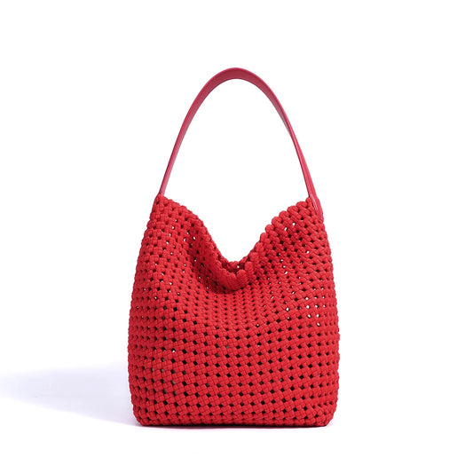 Luxury Designer Woven Fabric Crossbody Bags Women Polyester Handbags Lady Bucket  Bags Set Fashion Ladies Tote Bag