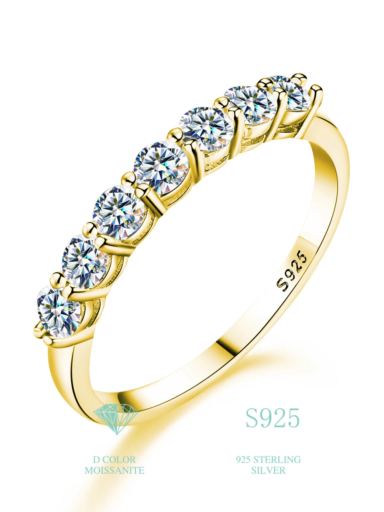 Cluster GRA Certified Moissanite Diamond Ring 925 Sterling Sliver Iced Out Hip Hop Tennis Eternity Band Cuban Link Fine Jewelry