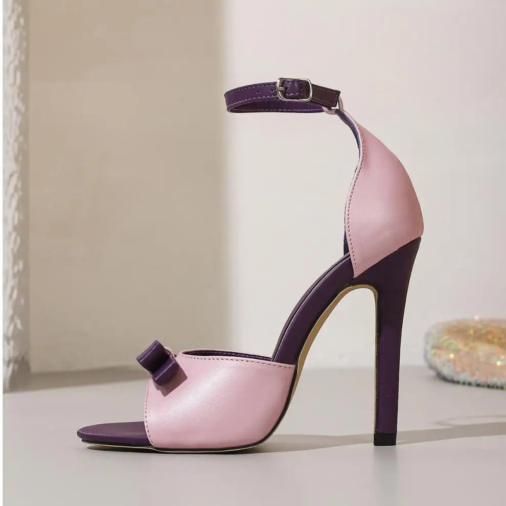 Purple Zandalias  Talon Femmes Sandal Shoes Open Toe Summer Heels for Women