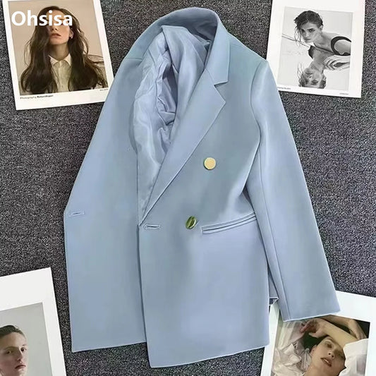 2025 Spring and Autumn New Women's Suit Coat Tops Fashion Elegant Solid Color Button Cardigan Women's Jacket