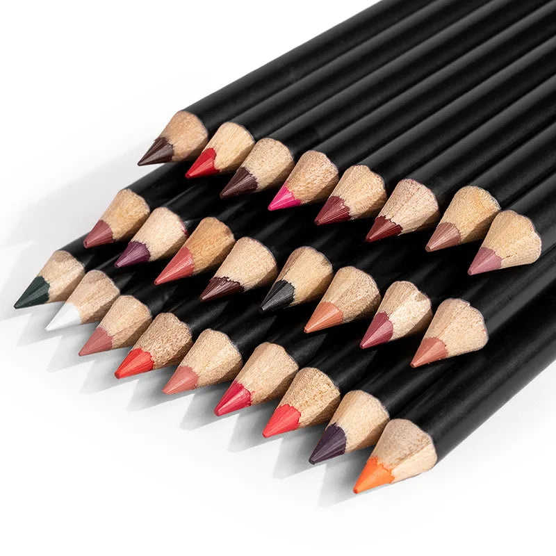 21 Color Matte Waterproof Wood Brown Lipliner Wholesale High Pigment Long Lasting Vegan Smooth Creamy Lip Liner