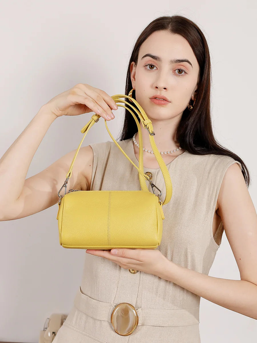 Latest Fashion Women Genuine Leather Cross Body Hand Bags for Ladies Cowhide Shoulder Bags Small Camera Purse Without Logo