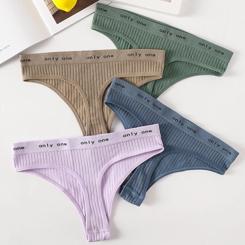 1PC Seamless G-String Panties Women's Underwear Female Underpants T-back Letter Belt Comfort Sexy Lingerie Shapewear Thongs