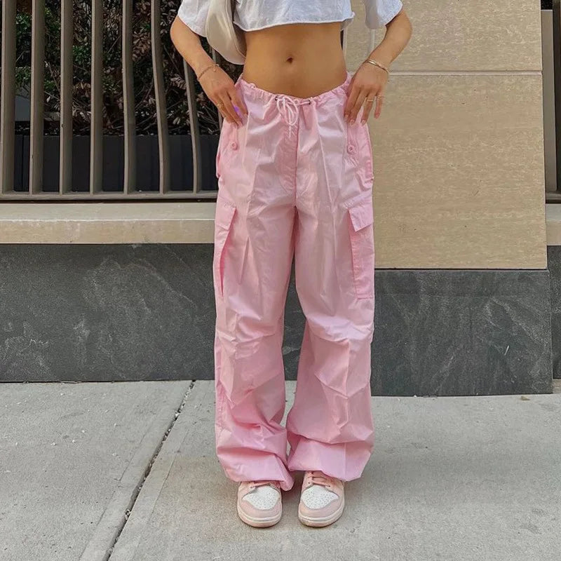 Loose Sweatpants 2025 Autumn Women Pink Sport Pants High Waist Loose Trouser Female Fashion Streetwear Straight Pants