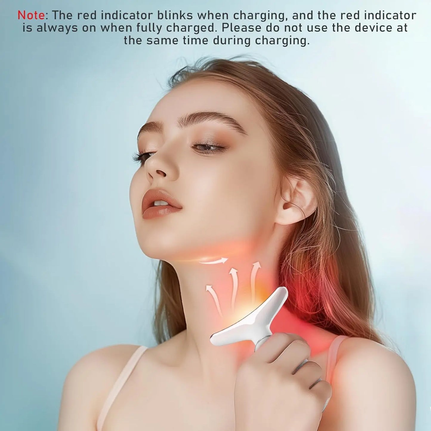 Custom 4 in 1 Face and Neck Massager 3 Color Red Blue Purple Led Electric Face Lifting Facial