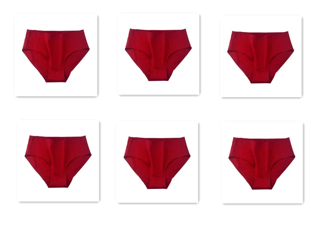 6Pcs/Set Cotton Panties Women High Waist Briefs Breathable Seamless Underwear Solid Color Soft Panty M-2XL Underpants Intimates