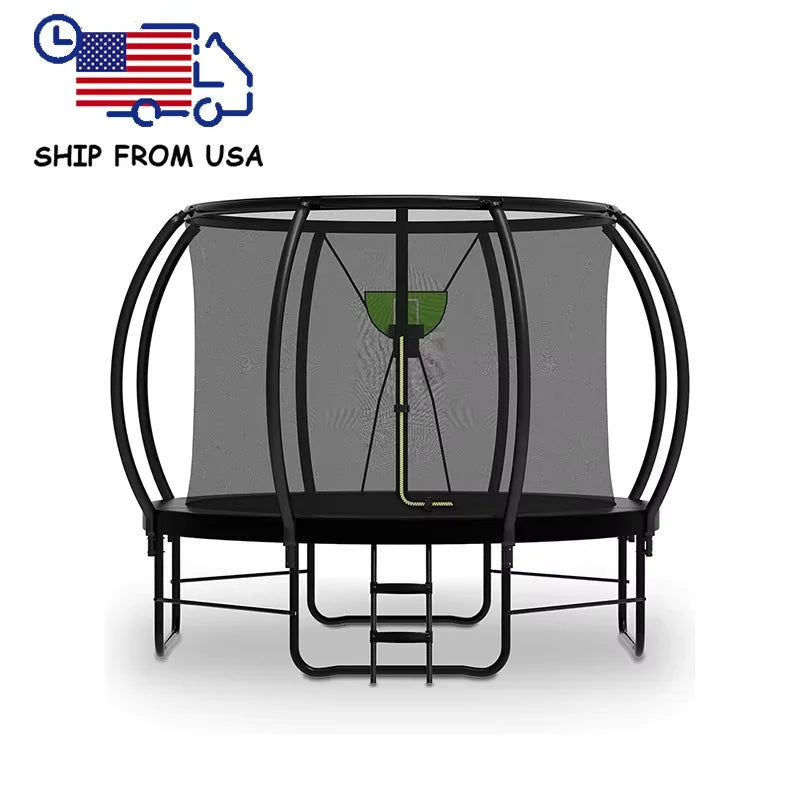 Outdoor PVC Sports Trampoline Big Size Lantern Style Anti-Rust Enclosure Net Ladder Safe for Kids Adults for Home Use