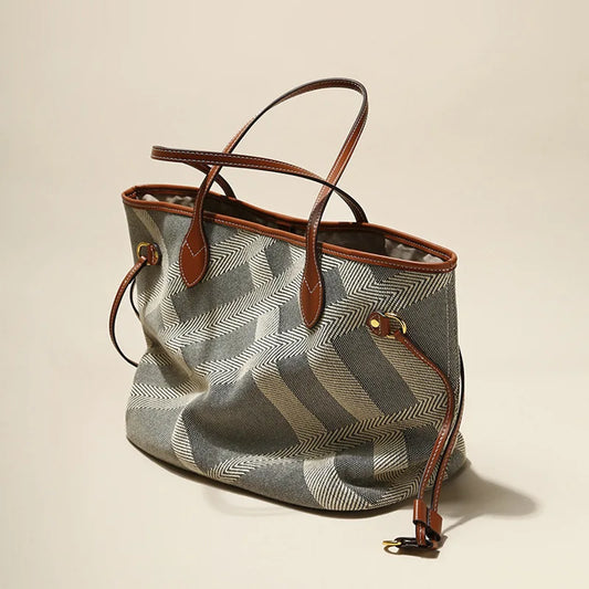 2025 New Casual Fashion Canvas Tote Bag Large Capacity Women's Handbag New Simple Style Travel Bag Fitness Bag