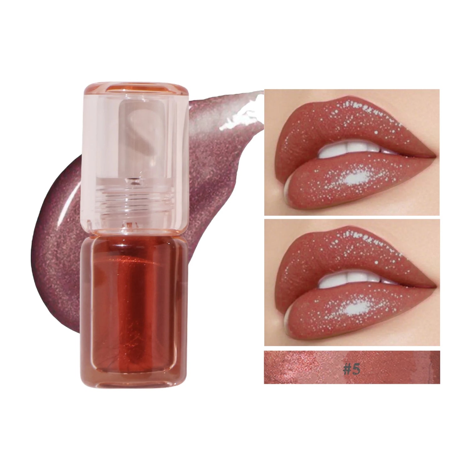 Vegan High-Shine Diamond Lip Gloss Sparkling Glitter & Non-Sticky Formula Plumping Lip Gloss