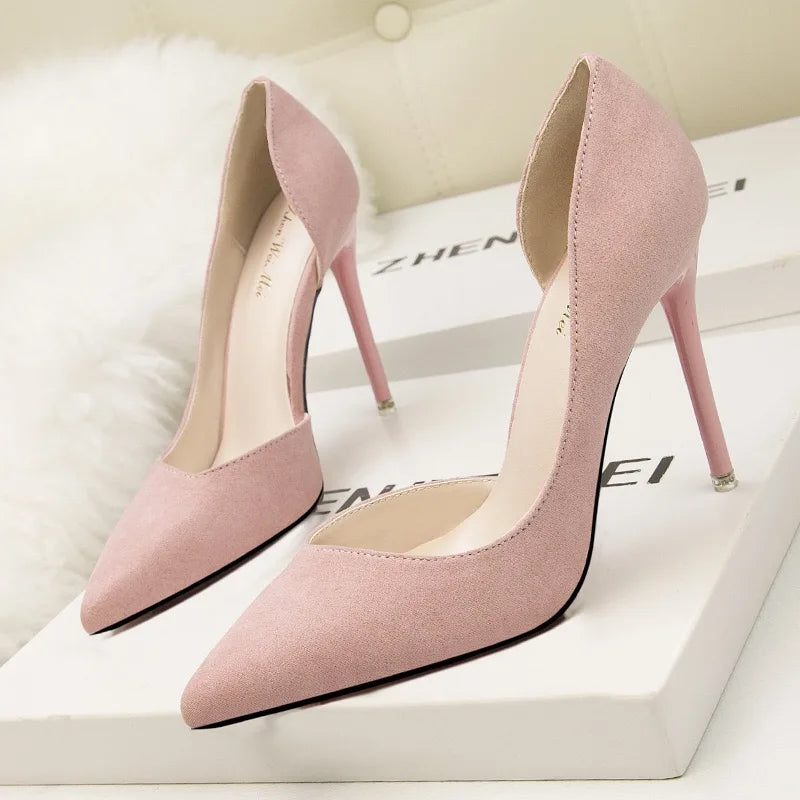 Trendy Color Sandalias Romanas Top Quality Stiletto Summer Sandals Elegant Purple Suede  Heels
