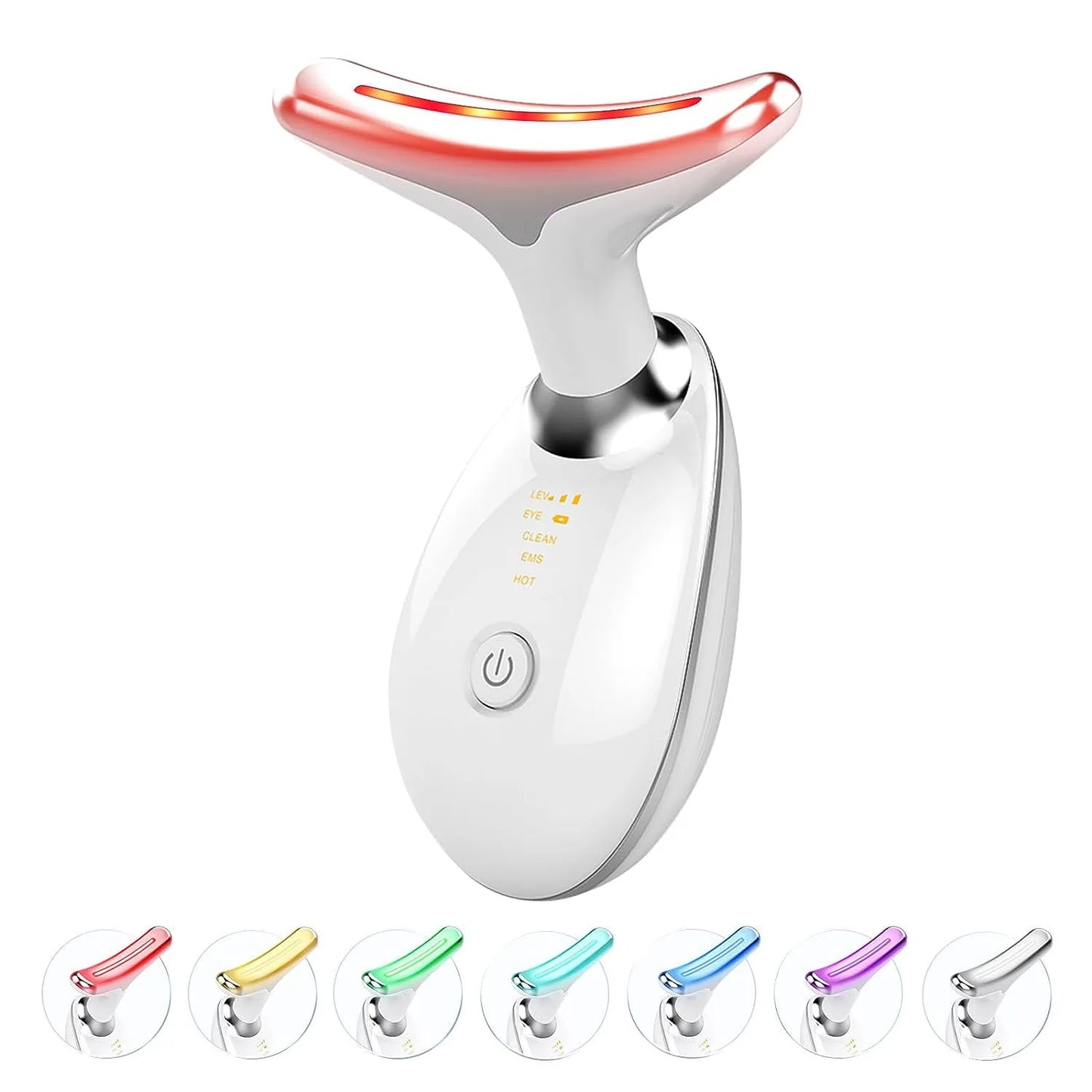 Custom 4 in 1 Face and Neck Massager 3 Color Red Blue Purple Led Electric Face Lifting Facial