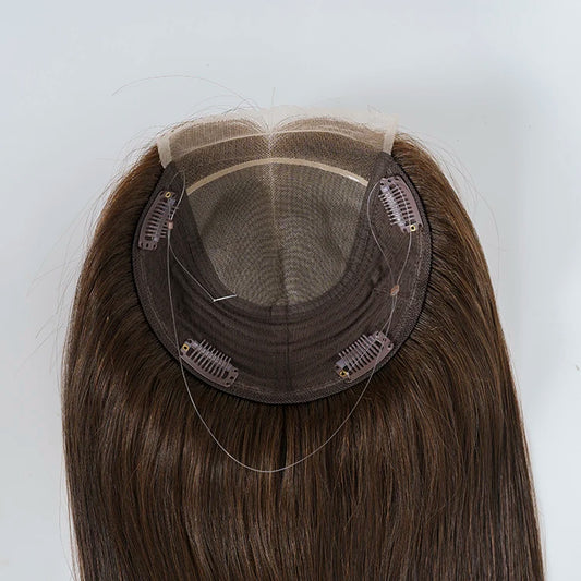 New Arrival Lace Topper Human Hair Mono Base With Wefted Hair Toppers for Women European Virgin Cuticle Aligned Lace Topper