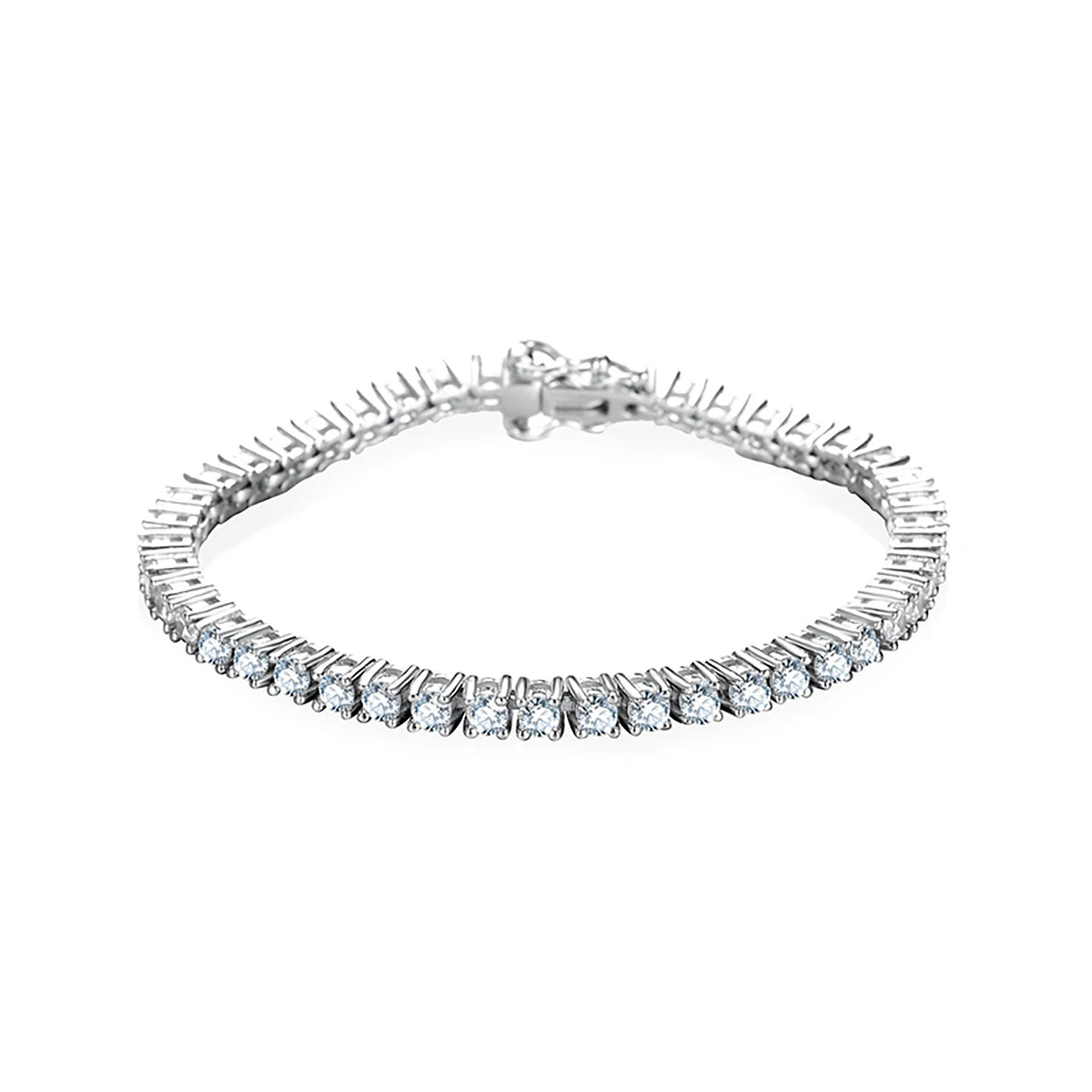 MomentWill White Gold 3 4 5 mm Iced GRA  Diamond 925 Sterling Silver Men Women Fine Jewelry Bracelet Moissanite Tennis Chain