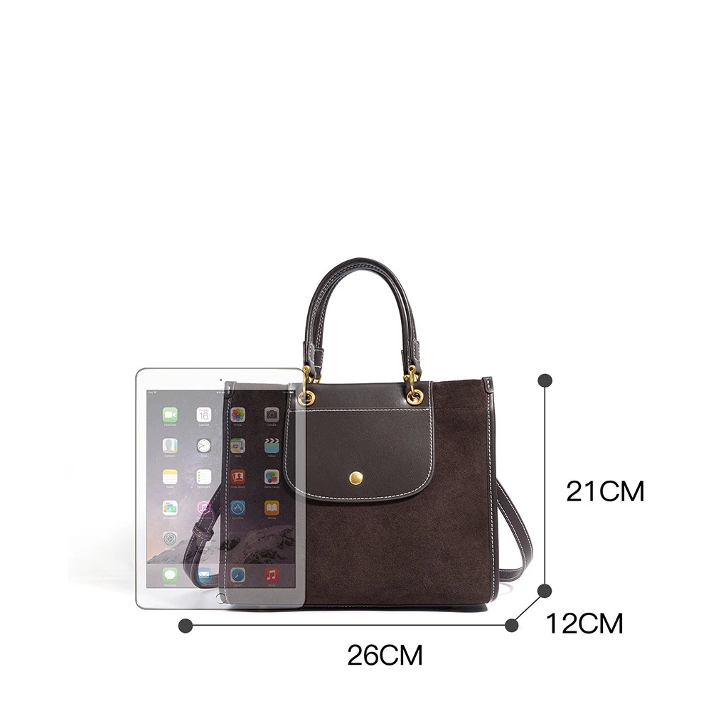 2026 Autumn New Women Suede Genuine Leather Shoulder Tote Underarm Shoulder Bag Leather Handbag for Ladies Hand Bag