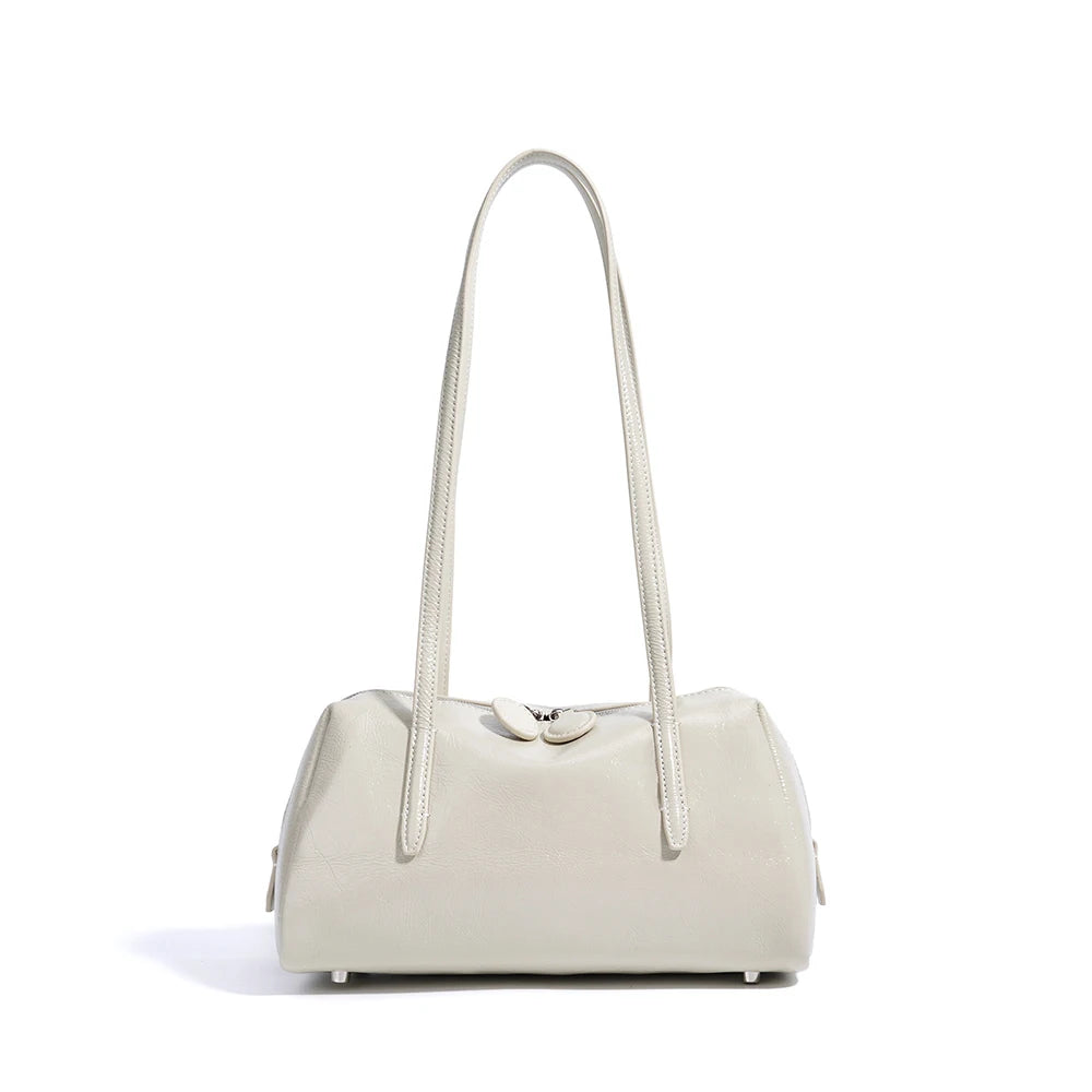 Genuine Leather Women's Handbags Crossbody Shoulder Bags Vintage Waxed Top Grain Cowhide Leather Ladies Bags