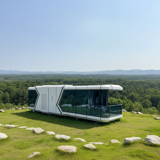 Prefabricated Portable Container House Futuristic Modern Design Apple Cabin Mobile Hotel Use