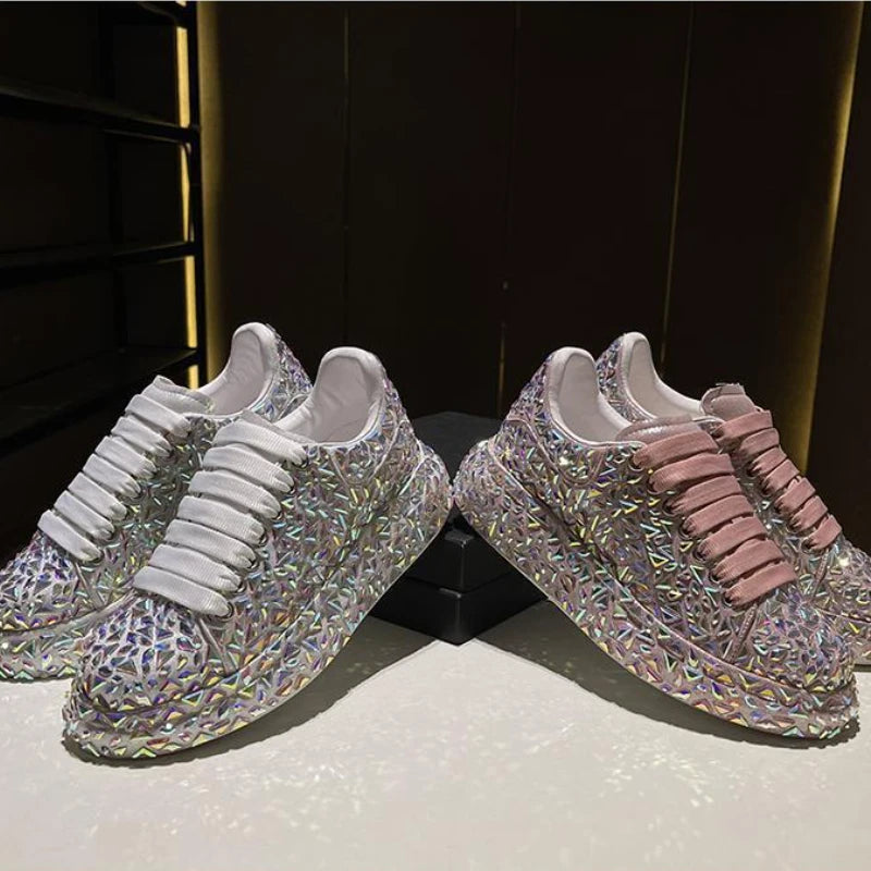 Diamond Chaussures De Sport  Walking Casual Zapatillas  Shoes Mujer Women's Pink Fashion Sneakers