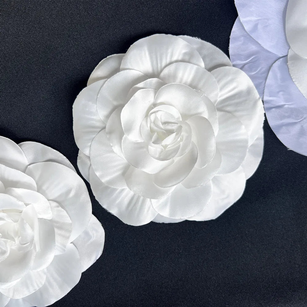 Sexy 3D Flower Halter Bandage Bodycon Gown Evening Dress Backless Long Women Formal Ruffles