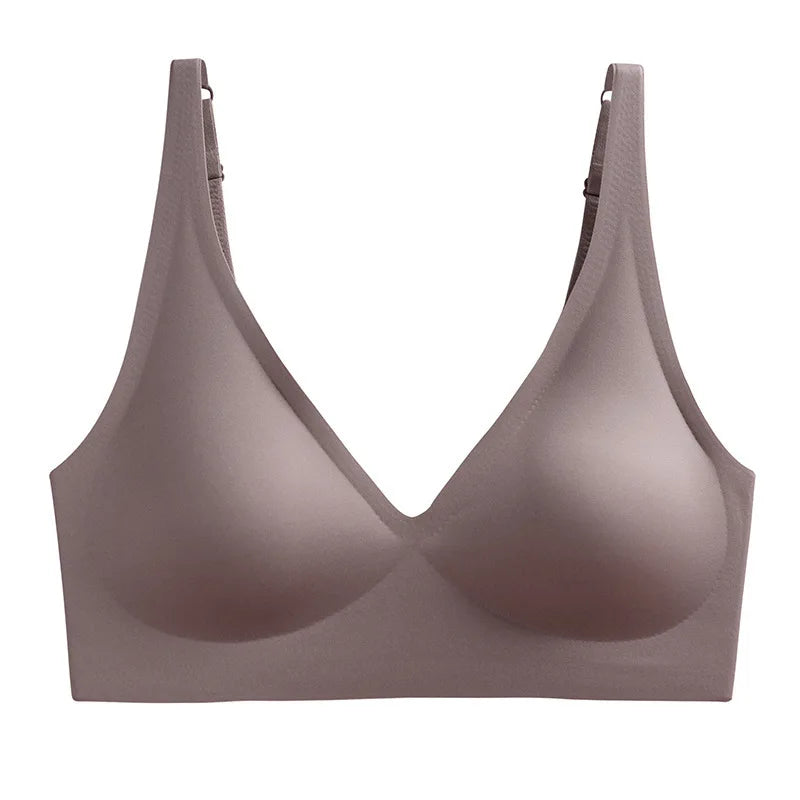 Push Up Seamless Bras For Women Non-wire Brassiere V-neck Sports Bralette Removable Padded Underwear Female Lingerie Intimates