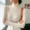 Women's High Neck Long Sleeve Sweet Elegant Thick Basic Tops