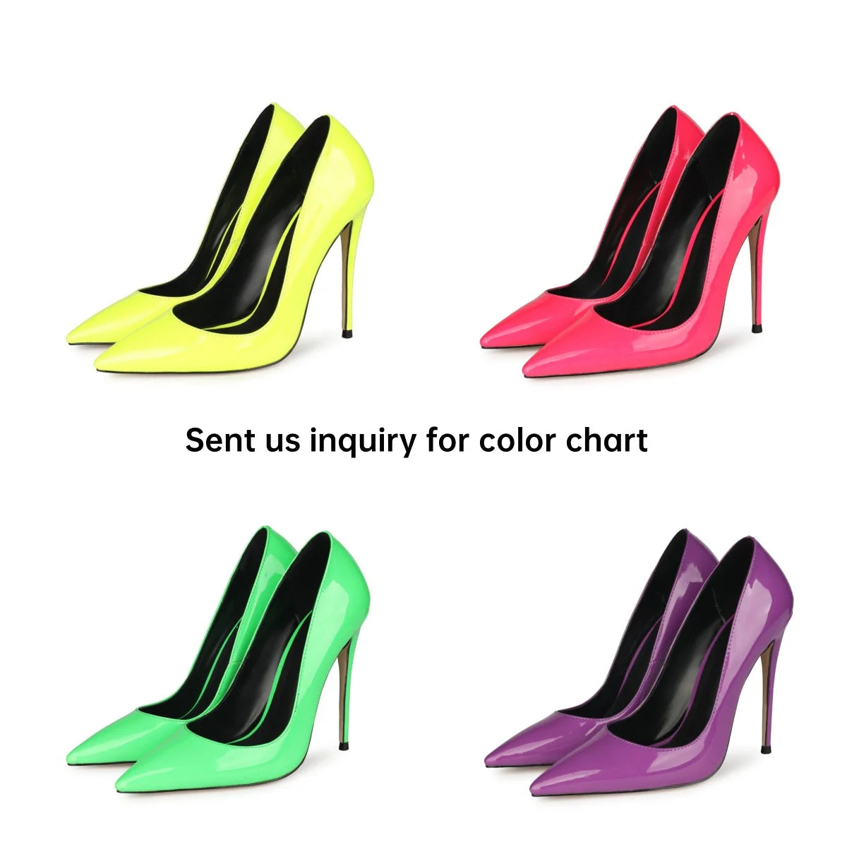2025 Sexy Pointed Toe Jelly Patent Leather High Heels Pump Stilettos Sharp High Heels Dress Shoes for Women OEM Large Size 47