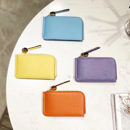 Vintage Genuine Leather Wallet for Women Men Slim Purse Short Coin Bag Pouch Fashionable Credit ID Card Holder New