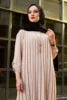 S-5XL 2025 Loose Ruffle Knitted Spring Long Sleeve Plain Color Pleated Blouse Long Shirts Muslim Women Islamic Long Shirts