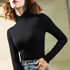 Women's High Neck Long Sleeve Sweet Elegant Thick Basic Tops