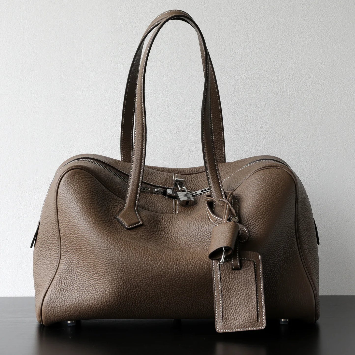 Premium Light Luxury Women's Boston Bag Genuine Leather Hand-held Shoulder Crossbody with Zipper Closure Durable Waterproof