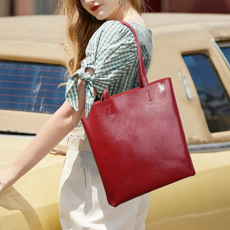 Style Luxury Real Leather Shopping Hand Bags Tote Bag Ladies Fashion Bag Cow Leather Private