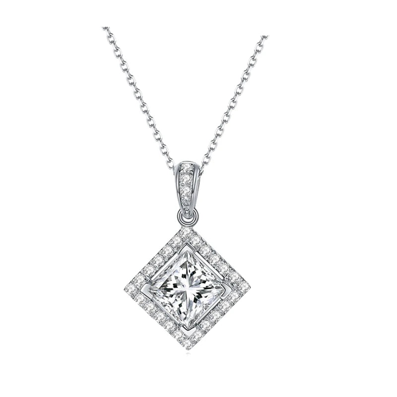 MomentWill Fashion Designs 925 Silver Fine Cute Simple Jewelry  Moissanite Necklaces