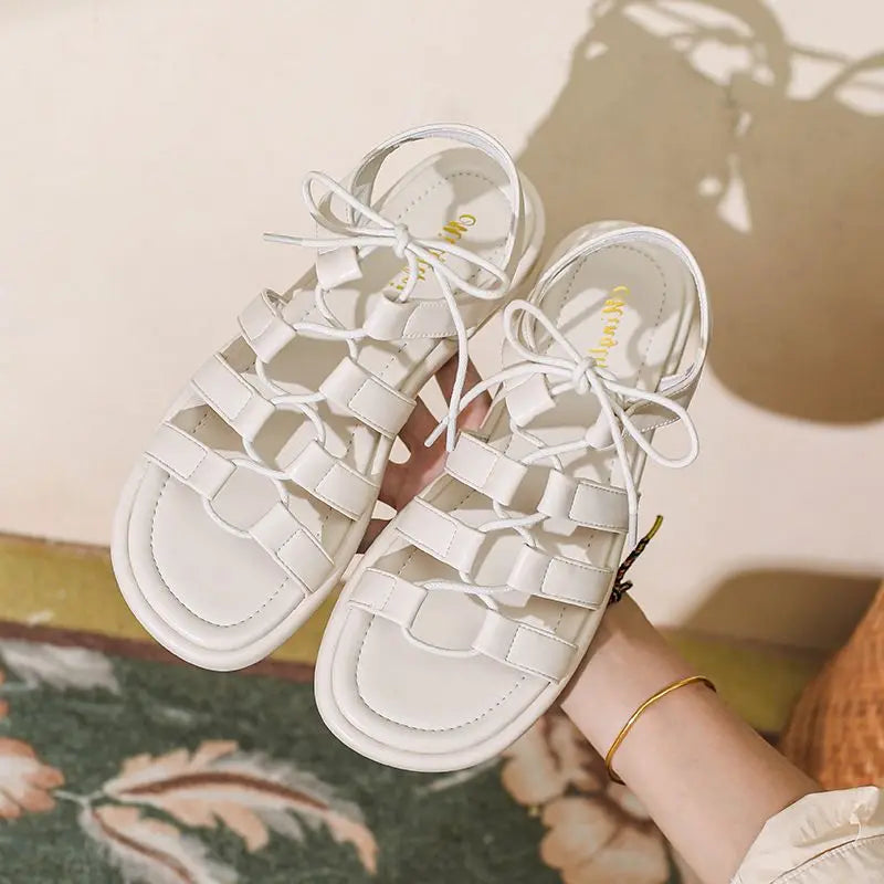 High Quality Casual Beach Slippers Handmade Sexy Leather Flat Sandals for Women