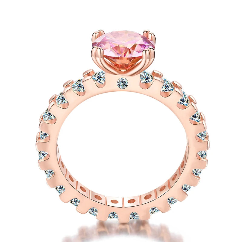 Deluxe GRA Elegant Real 2CT Carat  Moissanite Diamond Genuine 925 Sterling Silver Ring for Women  Wedding Luxury Jewelry Gifts