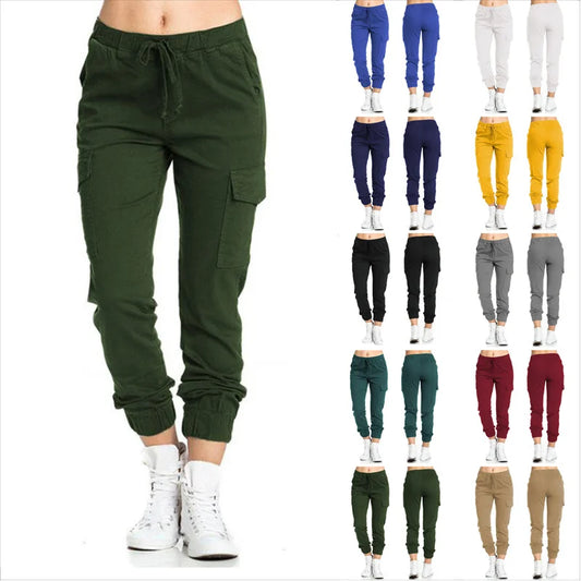 Pants for Girls Fashion Plain Oversize Cargo Pants Women Casual High Elastic Tracksuit Running Joggers Women