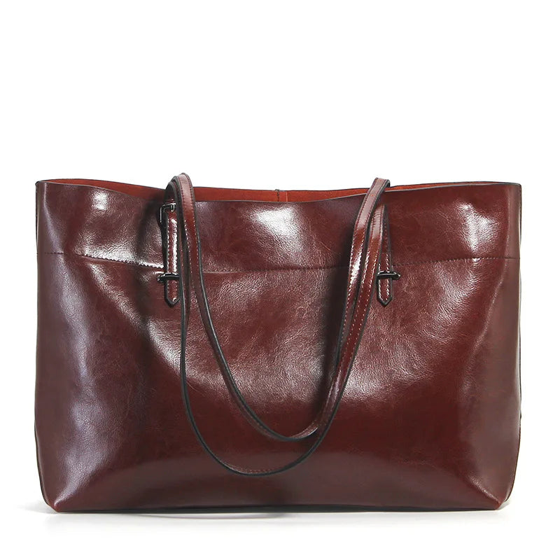 2025 Genuine Leather New Arrival Genuine Cowhide Leather Ladies Tote Bag Luxury Women Leather Handbag