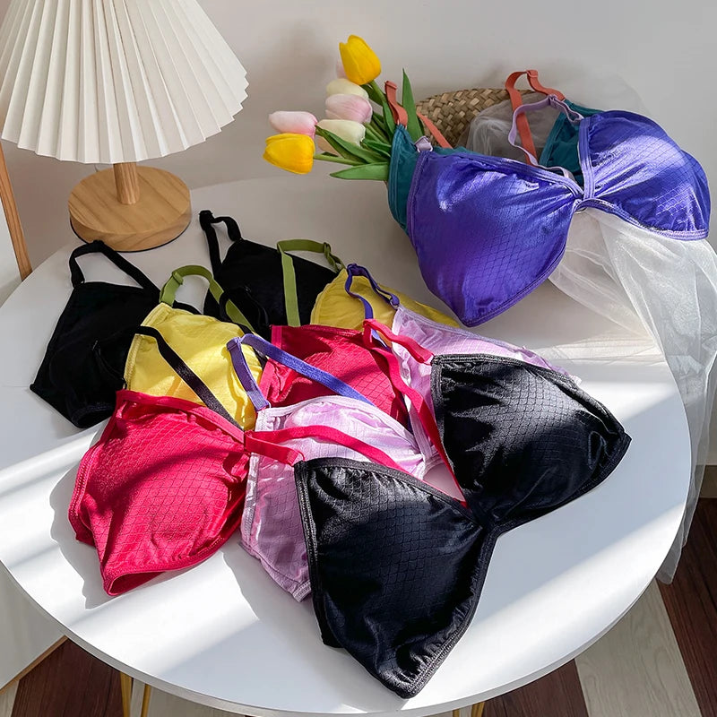 Women Push Up Bra Sexy Lingerie Bralette Wire free Bra Sexy Deep V neck Wireless Underwear Thin Seamless Bra Crossback Bra