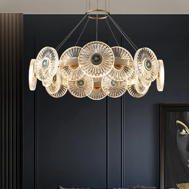 Home Hotel Living Room Decorative Italian Design Modern Gold Pendant Light European Nordic Luxury K9 Crystal Chandelier