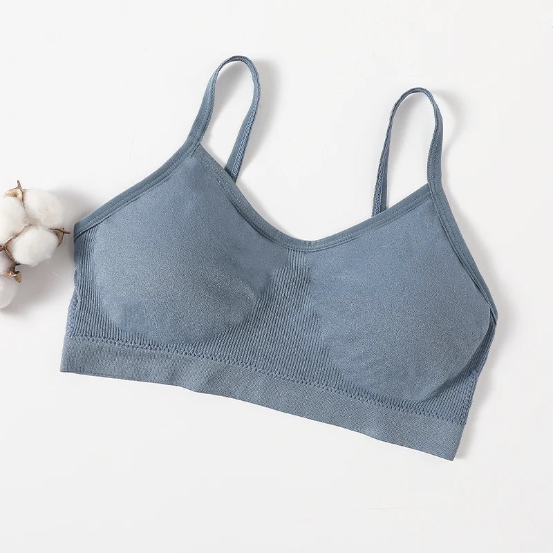 Women Push Up Tube Tops Seamless Sport Bras No-pads Soft Crop Top Female Non-wired Underwear Solid Color Intimates Sexy Lingerie