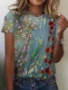 Plus Size Women's T-Shirts Fashion Top 95% Cotton Short Sleeve Breathable Print O-Neck Summer Women's Clothing T-Shirt