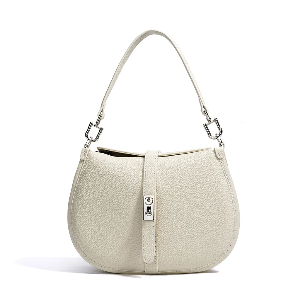 2025 Genuine Leather Handbags Women's ,Girls Cowhide Half Moon Crossbody Shoulder Bag  Crescent Bag