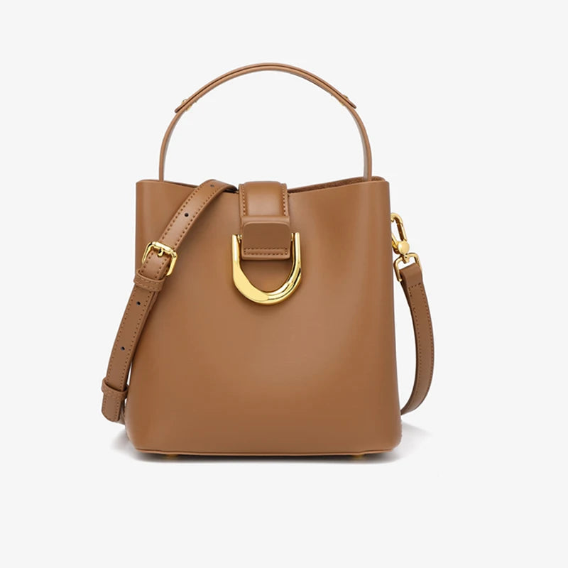100% Genuine Leather Fashion Luxury Women's Real Leather Handbag Large Capacity Shoulder Classic Waterproof Lady Bag